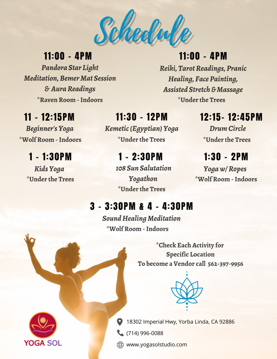 Yoga Sol Schedule
